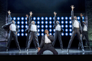 AINT TOO PROUD, BOOK BY DOMINIQUE MORISSEAU, MUSIC AND LYRICS FROM THE LEGENDARY MOTOWN CATALOG, BASED ON THE BOOK ENTITLED THE TEMPTATIONS BY OTIS WILLIAMS WITH PATRICIA ROMANOWSKI, MUSIC BY ARRANGEMENT WITH SONY/ATV MUSIC PUBLISHING,DIRECTED BY DES MCANUFF, CHOREOGRAPHED BY SERGIO TRUJILLO, SCENIC DESIGN ROBERT BRILL, COSTUME DESIGN PAUL TAZEWELL, LIGHTING DESIGN HOWELL BINKLEY, SOUND DESIGN STEVE CANYON KENNEDY, PRODUCTION DESIGN PETER NIGRINI, PRINCE EDWARD THEATRE, 2023, Credit Johan Persson/